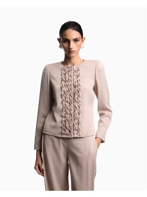 Giacca in tessuto armaturato con rouches Emporio Armani | EW003345 AF20510.U8016